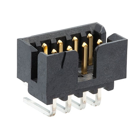 Molex Board Connector, 4 Contact(S), 2 Row(S), Male, Right Angle, 0.079 Inch Pitch, Solder Terminal, 878330421